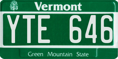 VT license plate YTE646