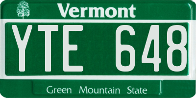 VT license plate YTE648