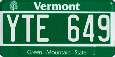 VT license plate YTE649