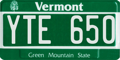VT license plate YTE650