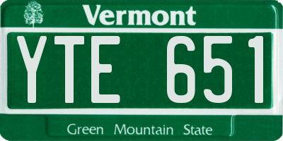 VT license plate YTE651