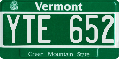 VT license plate YTE652