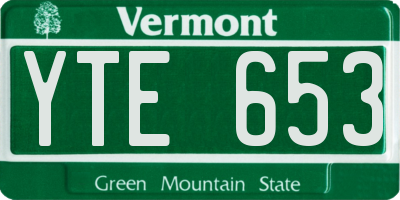 VT license plate YTE653