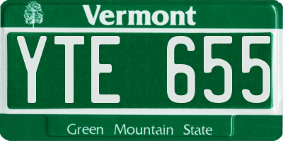 VT license plate YTE655