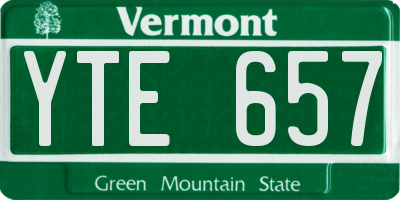 VT license plate YTE657