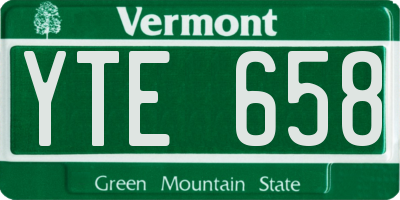 VT license plate YTE658