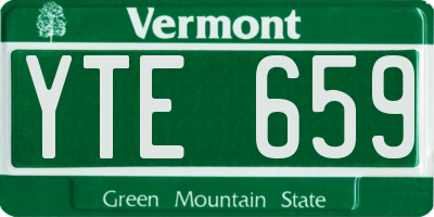 VT license plate YTE659