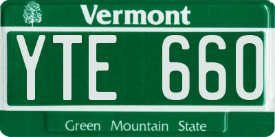 VT license plate YTE660