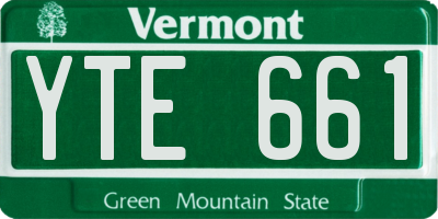 VT license plate YTE661