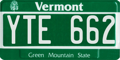 VT license plate YTE662
