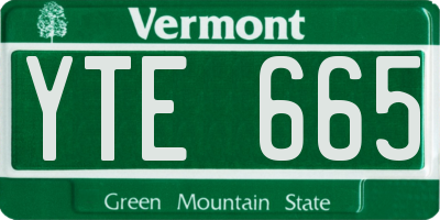 VT license plate YTE665