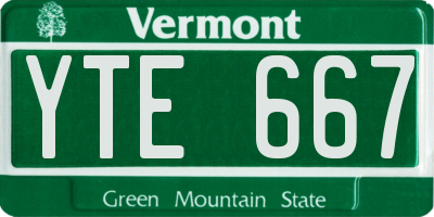 VT license plate YTE667