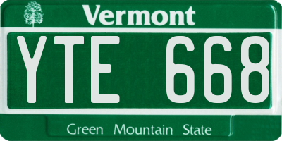 VT license plate YTE668