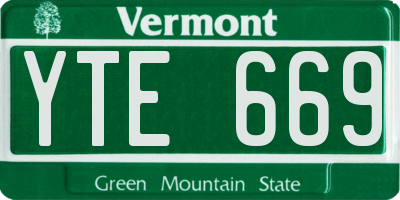 VT license plate YTE669