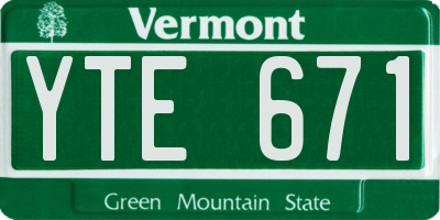 VT license plate YTE671
