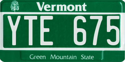 VT license plate YTE675