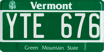 VT license plate YTE676