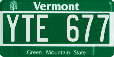 VT license plate YTE677