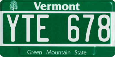 VT license plate YTE678
