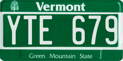 VT license plate YTE679