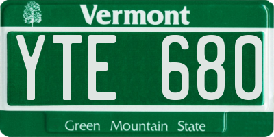 VT license plate YTE680