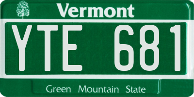 VT license plate YTE681