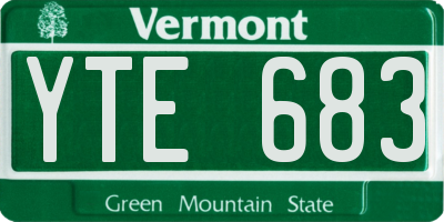 VT license plate YTE683