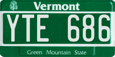 VT license plate YTE686