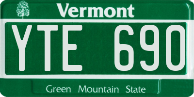VT license plate YTE690