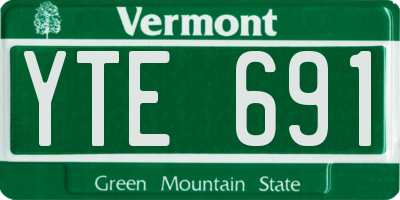VT license plate YTE691