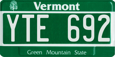 VT license plate YTE692