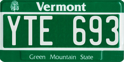 VT license plate YTE693