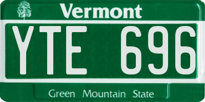 VT license plate YTE696