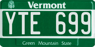 VT license plate YTE699