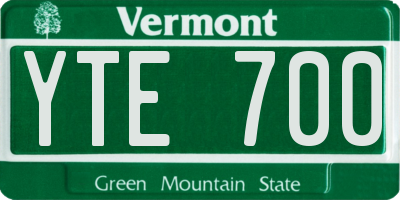 VT license plate YTE700