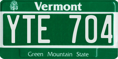 VT license plate YTE704