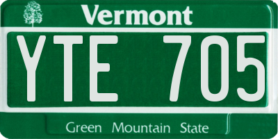 VT license plate YTE705