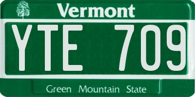 VT license plate YTE709