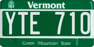 VT license plate YTE710