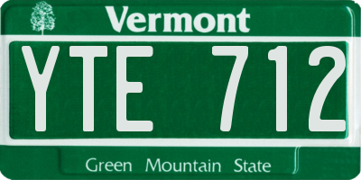 VT license plate YTE712