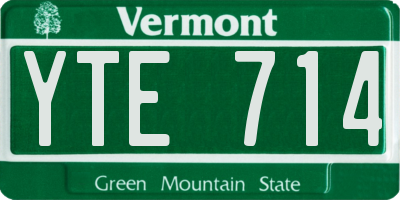 VT license plate YTE714