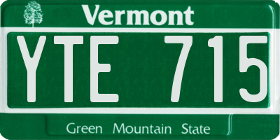 VT license plate YTE715