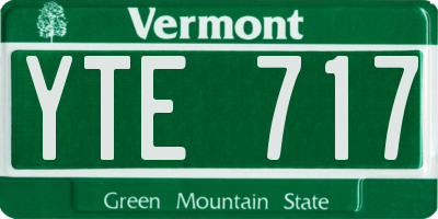 VT license plate YTE717