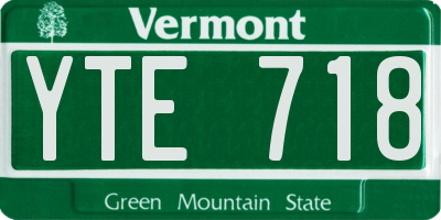 VT license plate YTE718