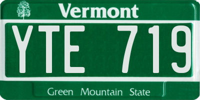 VT license plate YTE719