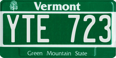 VT license plate YTE723