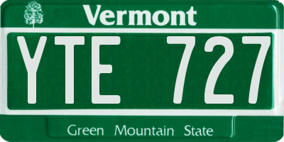 VT license plate YTE727