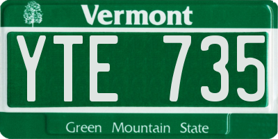 VT license plate YTE735