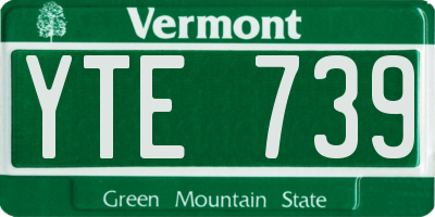 VT license plate YTE739