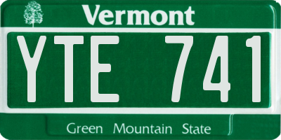 VT license plate YTE741